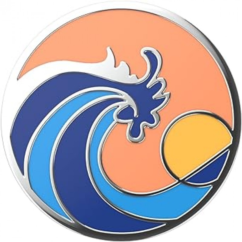 PopGrip Enamel 파도를 타고 산호 POPSOCKETS 스마트폰 링 스마트폰 스탠드 스마트폰 그립 스마트폰 액세서리 iPhone Android