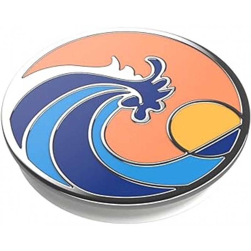 PopGrip Enamel 파도를 타고 산호 POPSOCKETS 스마트폰 링 스마트폰 스탠드 스마트폰 그립 스마트폰 액세서리 iPhone Android