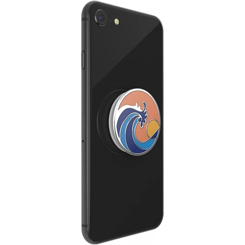 PopGrip Enamel 파도를 타고 산호 POPSOCKETS 스마트폰 링 스마트폰 스탠드 스마트폰 그립 스마트폰 액세서리 iPhone Android