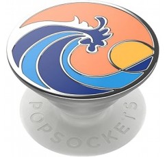 PopGrip Enamel 파도를 타고 산호 POPSOCKETS 스마트폰 링 스마트폰 스탠드 스마트폰 그립 스마트폰 액세서리 iPhone Android