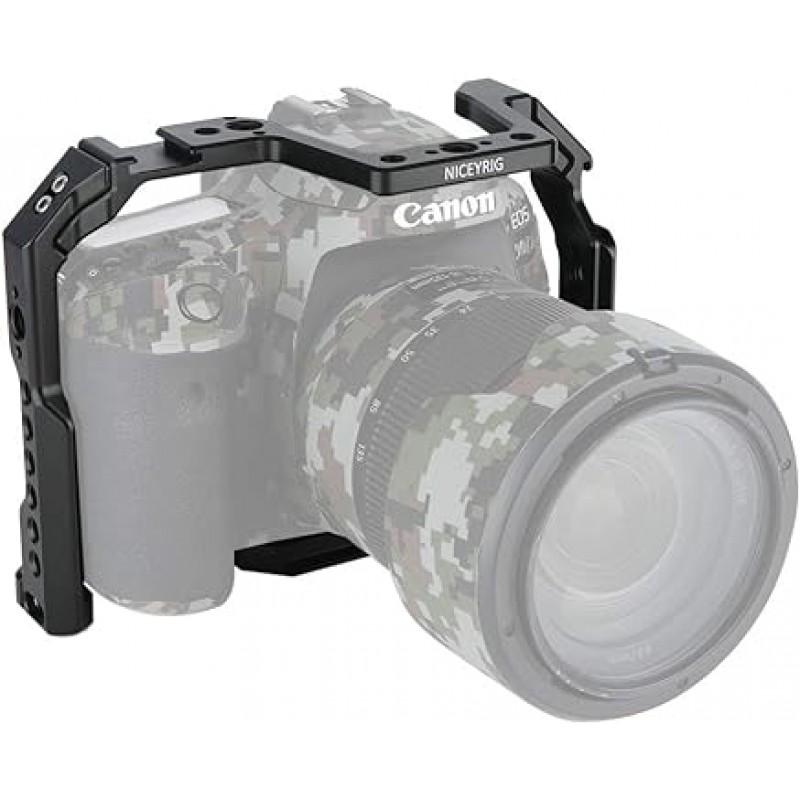 NICEYRIG CANON 90D/80D/70D 전용 케이지, 확장 카메라 케이지, 경량, 설치 편리성, 내구성, DSLR 장비, Canon 90D/80D/70D와 호환 가능, 비디오 녹화, 촬영 장비(1개만) - 371