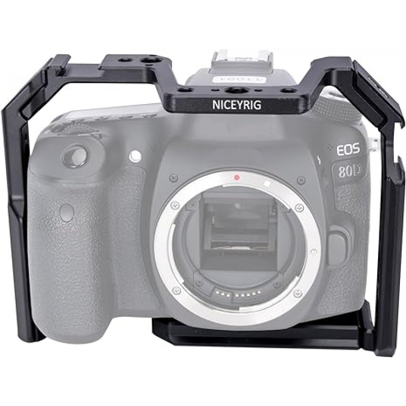 NICEYRIG CANON 90D/80D/70D 전용 케이지, 확장 카메라 케이지, 경량, 설치 편리성, 내구성, DSLR 장비, Canon 90D/80D/70D와 호환 가능, 비디오 녹화, 촬영 장비(1개만) - 371
