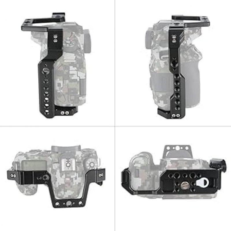 NICEYRIG CANON 90D/80D/70D 전용 케이지, 확장 카메라 케이지, 경량, 설치 편리성, 내구성, DSLR 장비, Canon 90D/80D/70D와 호환 가능, 비디오 녹화, 촬영 장비(1개만) - 371