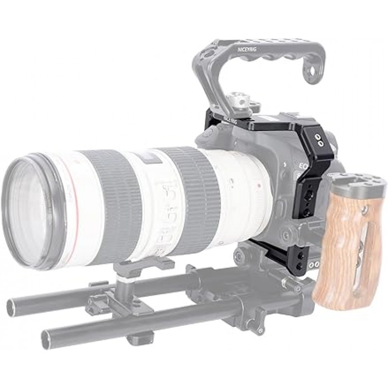 NICEYRIG CANON 90D/80D/70D 전용 케이지, 확장 카메라 케이지, 경량, 설치 편리성, 내구성, DSLR 장비, Canon 90D/80D/70D와 호환 가능, 비디오 녹화, 촬영 장비(1개만) - 371