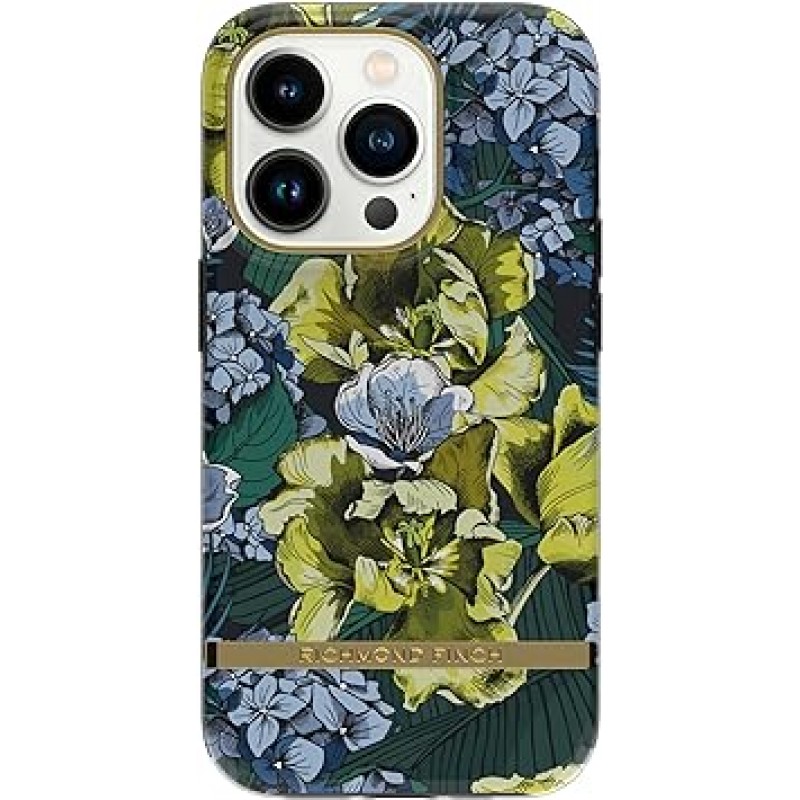 iPhone 14 Pro용으로 디자인된 Richmond Finch 케이스 | 6.1인치 사프란 꽃 디자인 | 무선 충전 호환 | 군용 등급 낙하 방지 | 돌출된 모서리 전화기 보호 커버