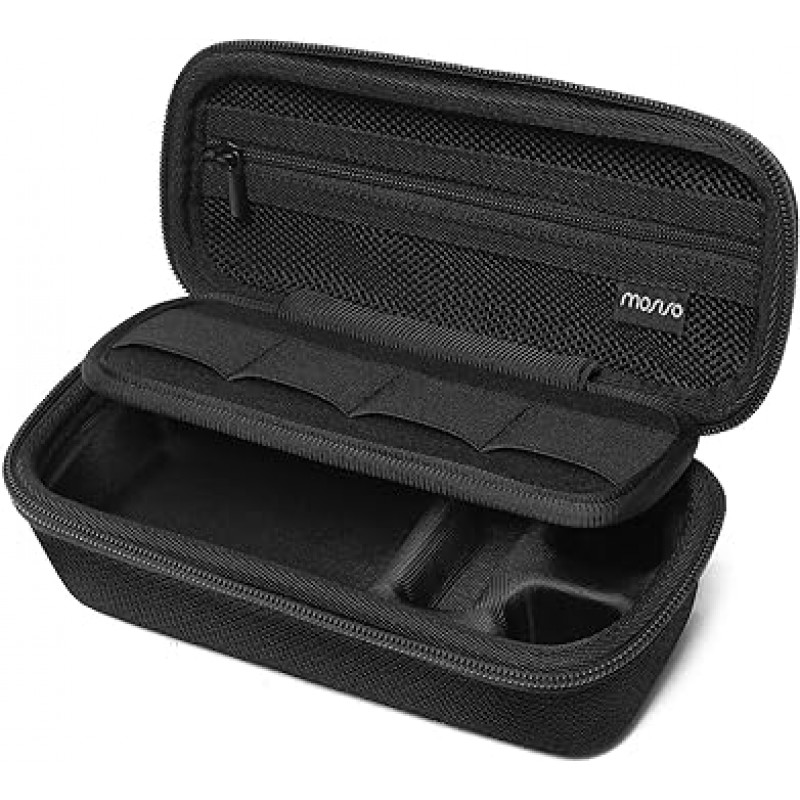 MOSISO 여행용 운반 케이스 DJI 마이크와 호환 무선 마이크 시스템 손잡이가 있는 액세서리 내구성이 뛰어난 경량 충격 방지 보호용 EVA 보관 케이스 하드백(검은색)