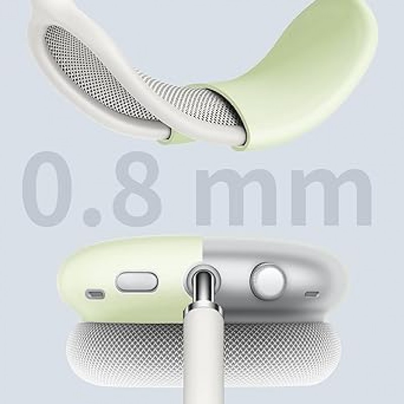 Fintie (핀티) 실리콘 케이스 커버 AirPods Max 헤드폰 용 흠집 방지 이어 컵 커버 헤드 밴드 커버 AirPods Max 용 액세서리 스킨 프로텍터 AirPods Max 용 (그린 글로인 더 다크)