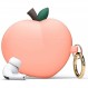[elago] AirPods Pro 2nd 호환 케이스, 스타일리쉬, 귀여운, 과일 디자인, 커버, 카라비너 ​​포함, 충격 방지, 실리콘 케이스 커버, 이어팁, 충격, 흡수, 보호, 액세서리, 실리콘 케이스, Apple AirPods2 MQD83J/A와 호환 가능 Apple Airpods 프로 2, 에어팟 프로 2, 피치행 피치