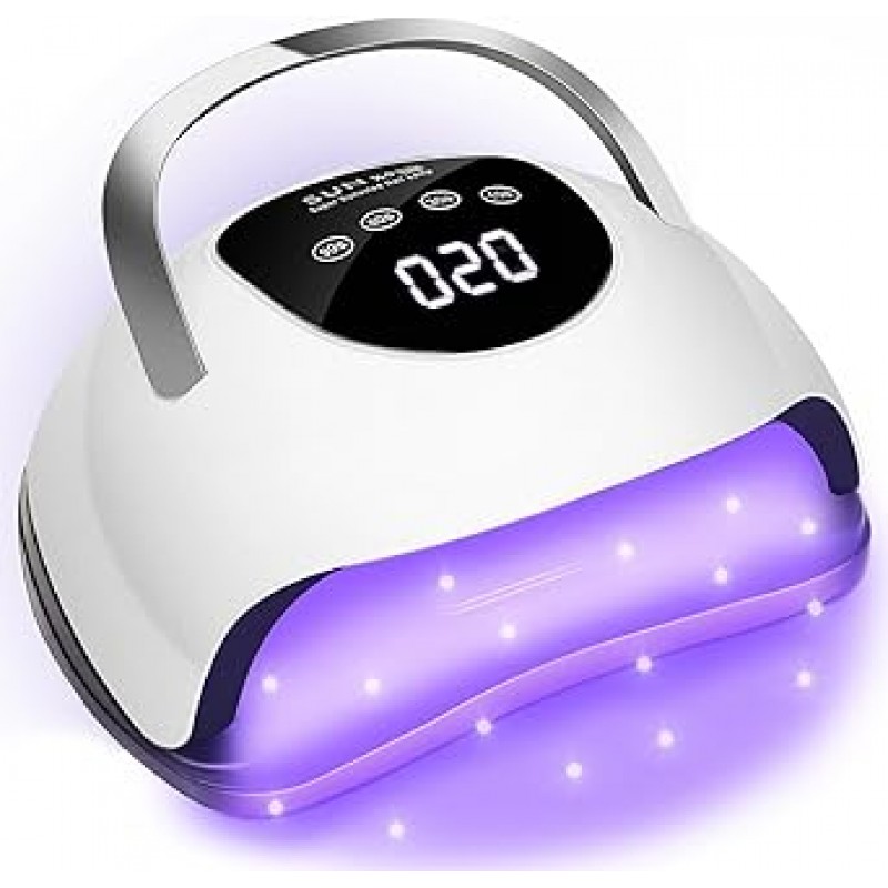 220W 젤 네일 라이트, LED 57개, 모든 젤과 호환 가능, 고출력, 빠른 경화 광, 4가지 타이머 설정, LED 조명, 전문가용, 업계 공지, 저열 기능, 일본어 사용 설명서(영어는 보장되지 않음)