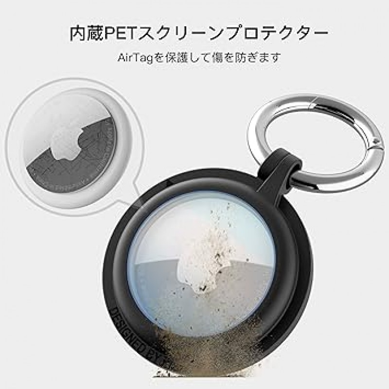 PZOZ 4pcs AirTag 케이스 AirTag 키 체인 방수 도난 방지 충격 방지 에어 태그 보호 커버