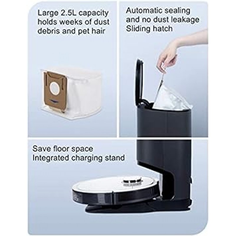 ECOBACS 진공 청소기 종이 팩 12 팩 Yeedi K781+ Dusobock DEEBOT OZMO T8 AIVI T8 Max Deebot N8 Pro + 로봇 진공 청소기 소모품 액세서리 종이 상자 범용