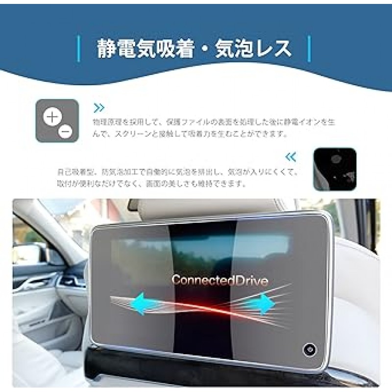 [GAFAT] BMW 5시리즈 G30 G31 G32 7시리즈 G11 G12 2016+ 뒷좌석 터치스크린용 10.2인치 LCD 보호필름 후방 모니터 디스플레이 특수유리 필름 9H 경도 강화유리 투명도 긁힘 방지 얼룩 방지 비산 방지 지문 방지 (2개 세트)