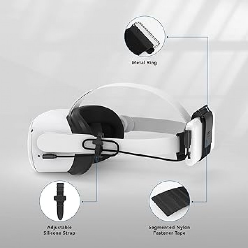 KIWI design 배터리 스트랩 VR 파워 뱅크 고정 스트랩 Quest 2 / Quest/HTC Vive 대응 디럭스 오디오 스트랩 액세서리 (파워 뱅크는 포함되지 않음)