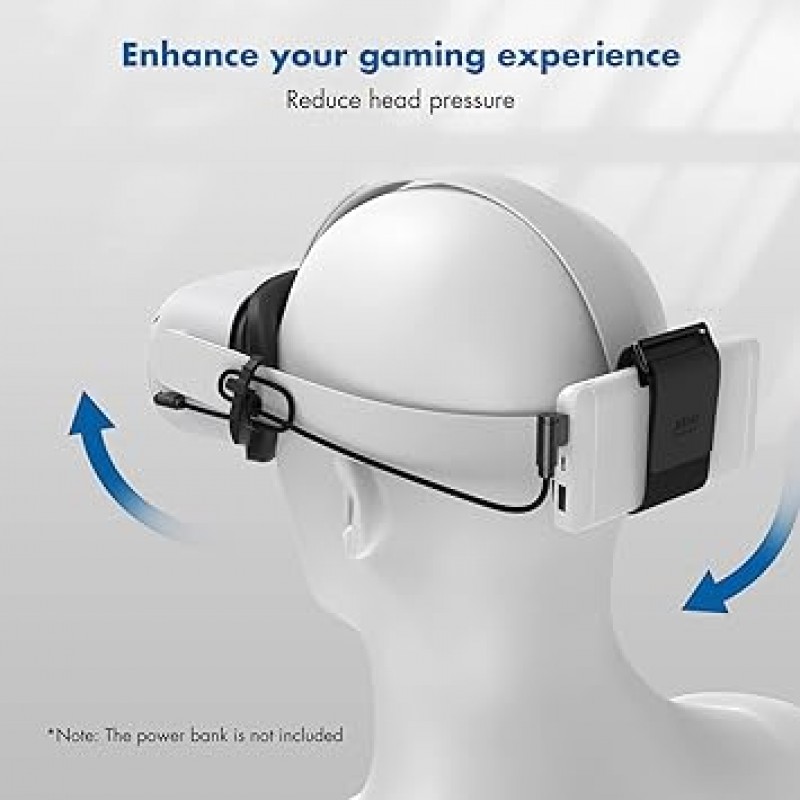 KIWI design 배터리 스트랩 VR 파워 뱅크 고정 스트랩 Quest 2 / Quest/HTC Vive 대응 디럭스 오디오 스트랩 액세서리 (파워 뱅크는 포함되지 않음)