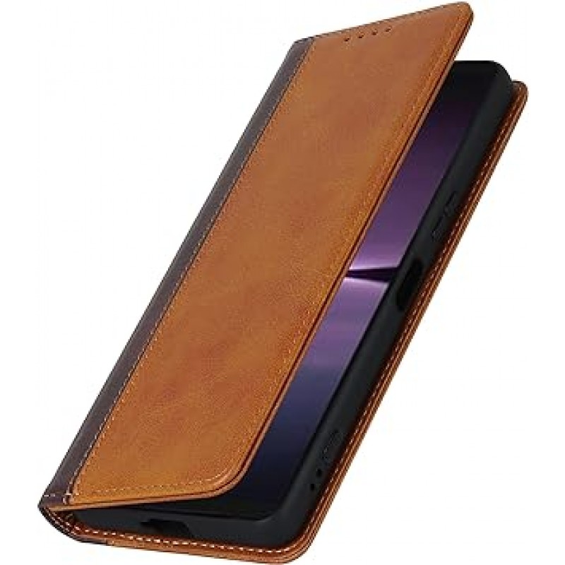 Xperia 1 V 케이스, Sony Xperia 1 V SO-51D docomo 노트북형 케이스, Xperia 1 V SOG10 au 스마트폰 케이스, Xperia One Five 커버, Xperia 1 5 노트북 케이스, Xperia 1 V Gaming Edition 소프트뱅크 노트북형 케이스, Xperia 1 V 케이스, Zouzt 합성 피혁, 지갑형, 카드 수납 가능, 벨트 없음, 자석, 스탠드, 4색, 노란색 + 갈색