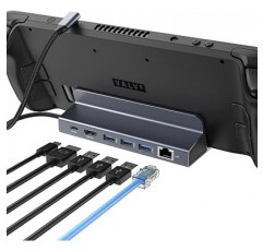 HOPDAY Steam Deck Dock, 6-in-1 Steam Deck Dock, ASUS ROG ALLY용 TV Dock, USB C 허브, HDMI 4K@60Hz, 3*USB 3.0, 1Gbps 이더넷, 100W PD 로드, 밸브 스팀 데크 스탠드, 전화, 태블릿, 스팀 데크 액세서리는 밸브 스팀 데크 스탠드입니다.