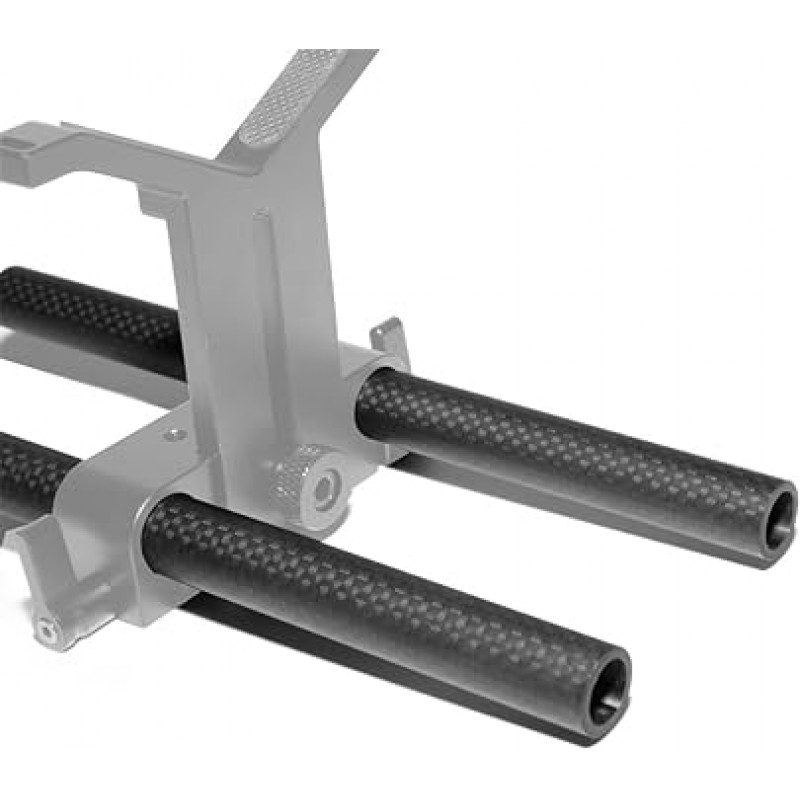 NICEYRIG 카메라 카본 로드 20cm 8인치(2개) 카본 로드 구멍 직경 15mm 로드 15mm 로드 시스템 15mm 로드 파이프 길이 20cm Camera Carbon Rod 카메라 케이지용 다기능 촬영 보조 툴 초경량 강한 강성 편리 연장＆확장 지원 디지털 부속품 촬영 안전성 기재 카메라 액세서리 (2개입 리) ―065