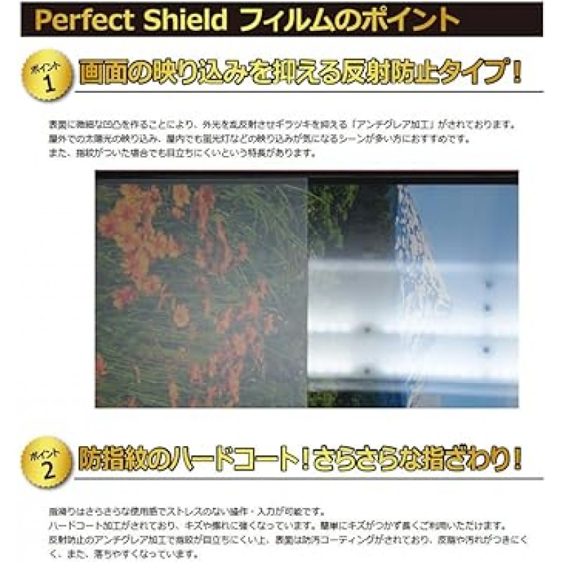 PDA Kobo Nissan 오리지널 내비게이션 MM322D-L/MM321D-L/MM320D-L(9인치 Kicks P15 전용), PerfectShield 보호 필름, 반사 감소, 지문, 일본산