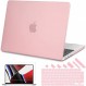 Teryeefi 호환 MacBook Pro 14인치 케이스 2023 2021 2022 (모델:A2442 M2 M1 Pro/Max), 경량 배기구 매트 보호 커버 & JIS 일본어 키보드 커버 & LCD 보호 필름 & 먼지 플러그, 핑크
