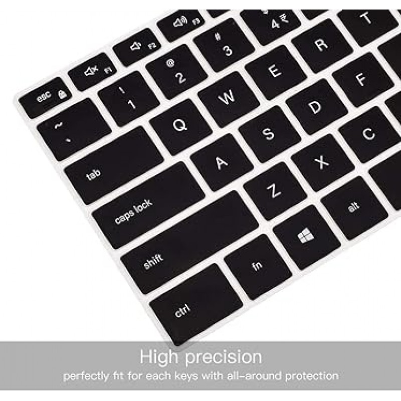 2020 Dell XPS 13 9300 9310 13.4 인치 노트북 키보드 커버 보호 스킨 Dell XPS 13 9300 9310 액세서리 XPS 13 9300 9310 표준 키보드 스킨 블랙 (미국 레이아웃)