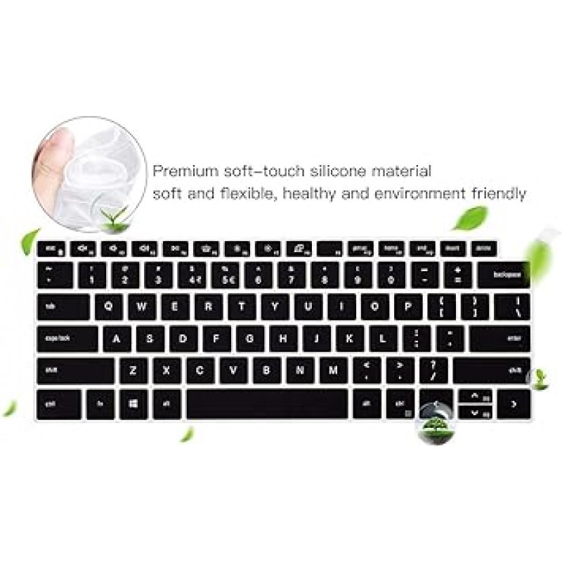 2020 Dell XPS 13 9300 9310 13.4 인치 노트북 키보드 커버 보호 스킨 Dell XPS 13 9300 9310 액세서리 XPS 13 9300 9310 표준 키보드 스킨 블랙 (미국 레이아웃)
