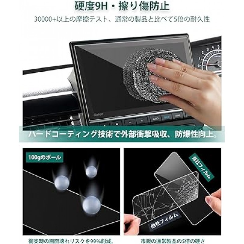 LANTU [스크래치 방지 강화] Honda N-BOX/N-WGN/N-ONE 용 9 인치 자동차 네비게이션 보호 필름 강화 유리 디스플레이 오디오 LXU-237NBi 네비게이션 시스템 9H 경도 긁힘 방지 지문 방지 간편한 설치 자체 흡착 유형 버블 무료 고감도 터치 먼지 방지 네비게이션 시스템 필름 액세서리 맞춤 부품