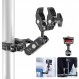 Ulanzi C017 더블 슈퍼 클램프 볼 헤드 매직 암 카메라 마운트 360° 회전 각도 조절 가능 Gopro용 1/4 나사로 교환 가능 크랩 가위 클램프 더블 클램프 머리 촬영용 풀림 방지 LED 조명 모니터 외부 자전거 최고의 각도 웹캠 데스크 암 연결 자전거 우산 자전거 오토바이 클립 울타리 바