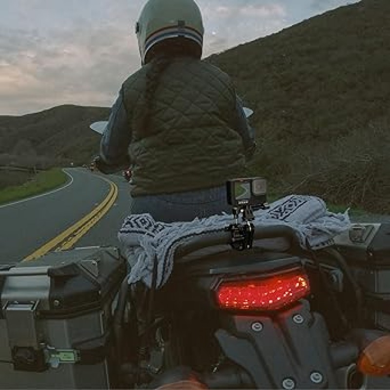 GoPro용 Vkesen 오토바이 마운트, 카메라 클램프가 있는 볼 헤드 매직 암, 자전거/오토바이 핸들바 마운트, LED 비디오 조명, Go Pro, Akaso, Insta360 액션 카메라, DSLR 카메라, 모니터 및 마이크와 호환 가능