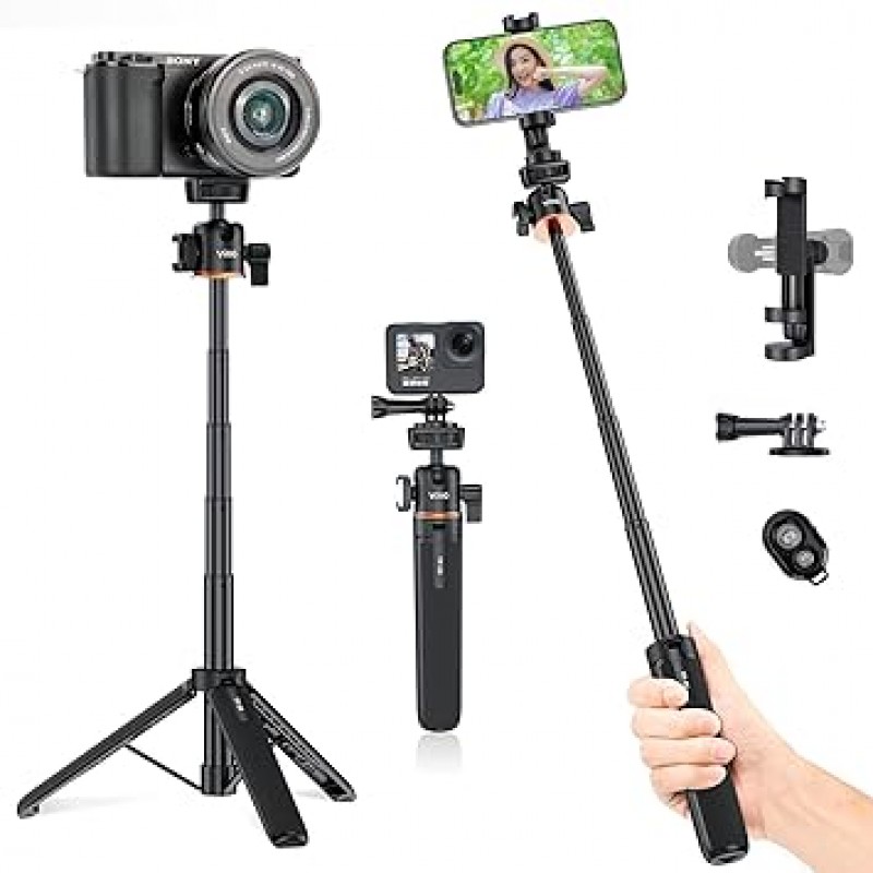 VRIG 스마트폰 삼각대, 미니 삼각대, 리모컨이 있는 스마트폰 스탠드, iPhone/Android와 호환, 휴대가 편리함, 스마트폰 삼각대, 카메라, 셀카, 비디오, 사진 등과 호환 가능