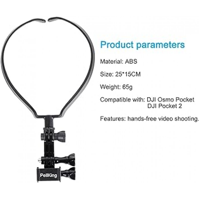 PellKing (펠킹) 넥 마운트 홀더 DJI Pocket 2 DJI Osmo Pocket 1에 대응 프레임 확장 암 POV 가슴 홀더 액세서리 퍼스트 뷰 촬영용