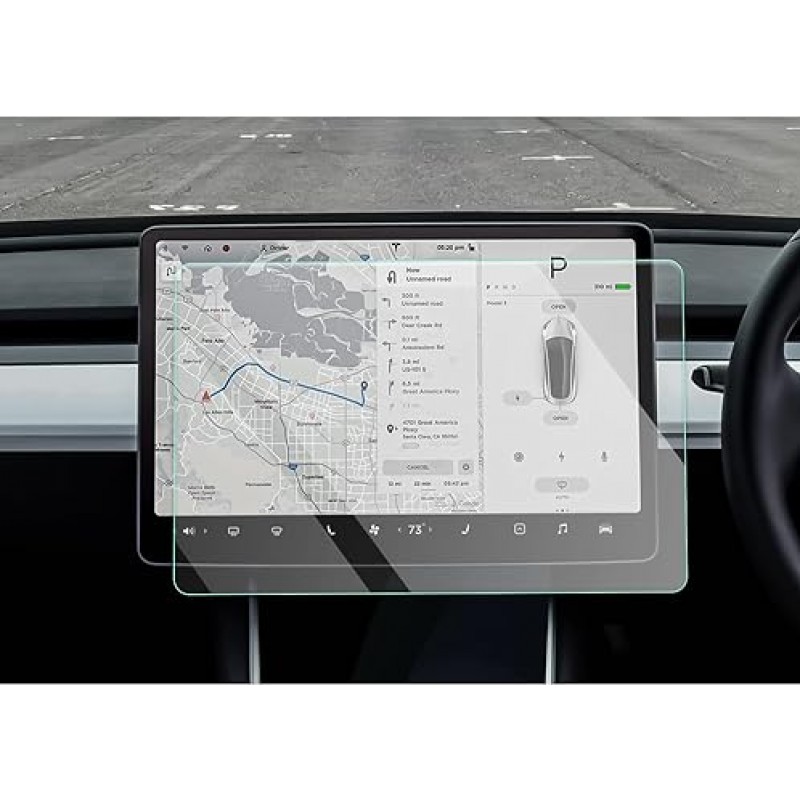 CDEFG Tesla Model 3 15인치 내비게이션 화면 카 내비게이션 필름 강화유리 LCD 보호필름 HD 고감도 터치글래스 9H 경도 비산방지 자가접착형 간편한 설치