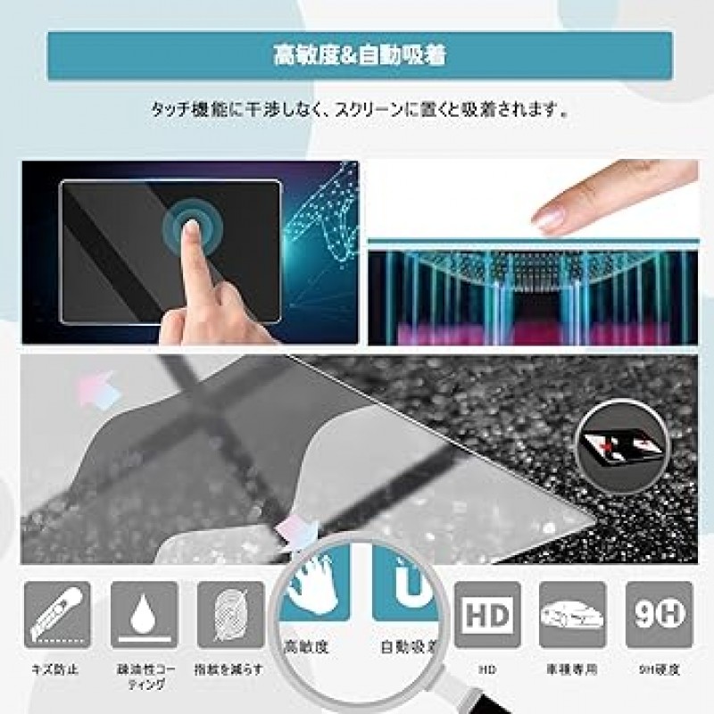 CDEFG Tesla Model 3 15인치 내비게이션 화면 카 내비게이션 필름 강화유리 LCD 보호필름 HD 고감도 터치글래스 9H 경도 비산방지 자가접착형 간편한 설치