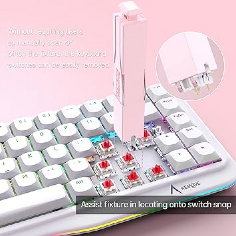 KEMOVE 기계식 키보드 2 in 1 이중 목적 키 탑 당김 도구, 편리한 노동력 절약, 304 스테인레스 스틸 키 리무버, 게임용 키보드 스위치 및 키 캡을 쉽게 제거 및 교체