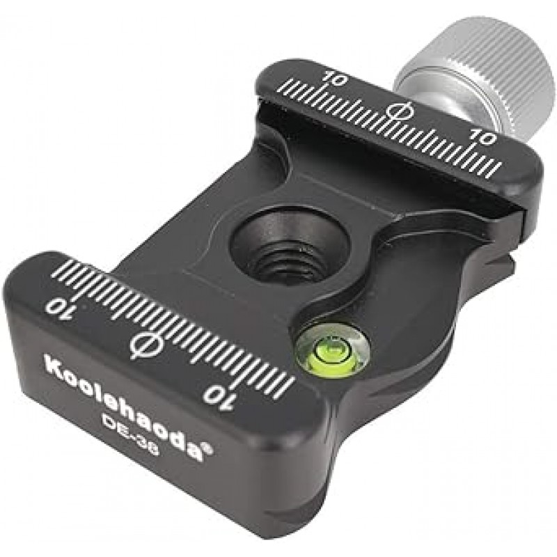 Koolehaoda 퀵 릴리스 플레이트 QR 클램프 3/8인치, 1/4인치 어댑터 및 내장 버블 레벨(DE-38)