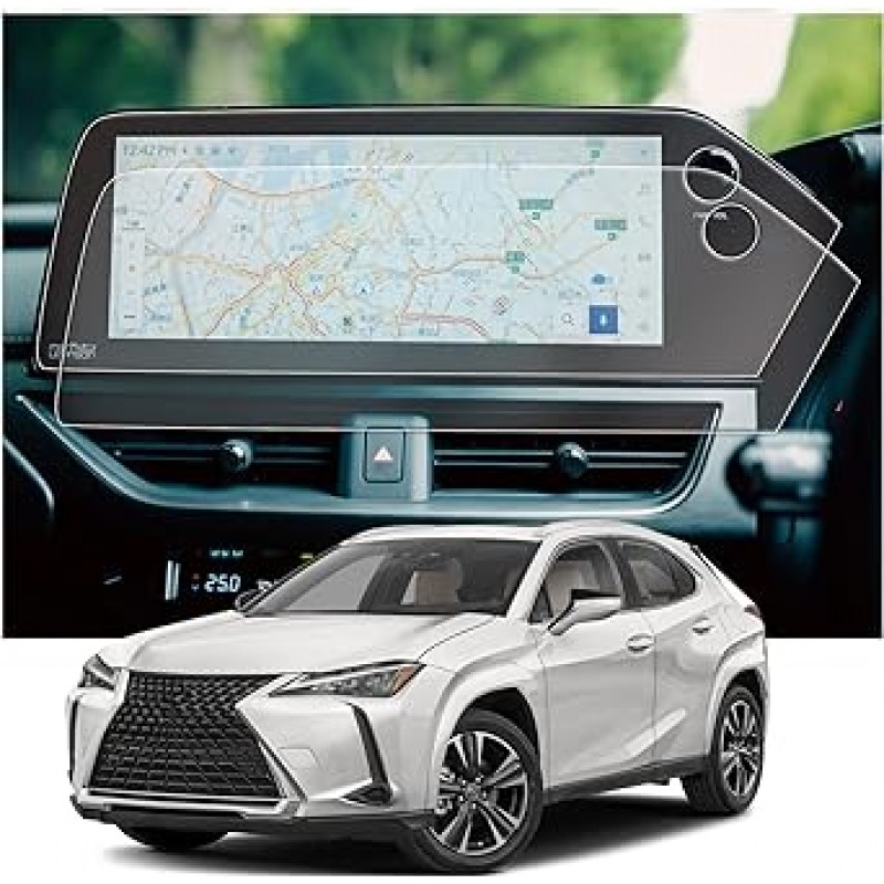 CDEFG 카 내비게이션 화면 보호기, Lexus UX 12.3인치 나노 카 내비게이션 필름, LCD 보호 필름, 발수, 4H 경도, 비산 방지, 긁힘 방지, 얼룩 방지, 고투과율, HD 투명, 고감도 터치, 간편한 설치, 맞춤형 부품, For 오른쪽 손잡이