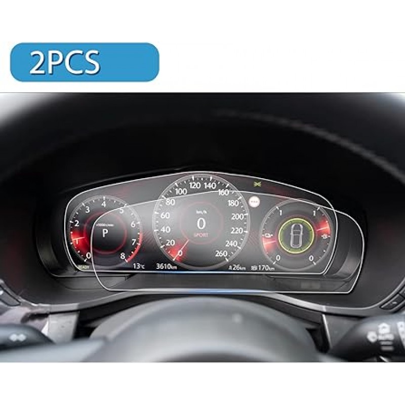 Ruiya PET 필름 2022 새로운 Mazda CX-60 CX60 12.3 인치 미터 LCD 미터 보호 필름 미터 패널 필름 12.3 인치 디스플레이 필름 cx-60 보호 필름 액세서리 먼지 방지 4H 쉬운 응용 프로그램 2 팩 맞춤 부품