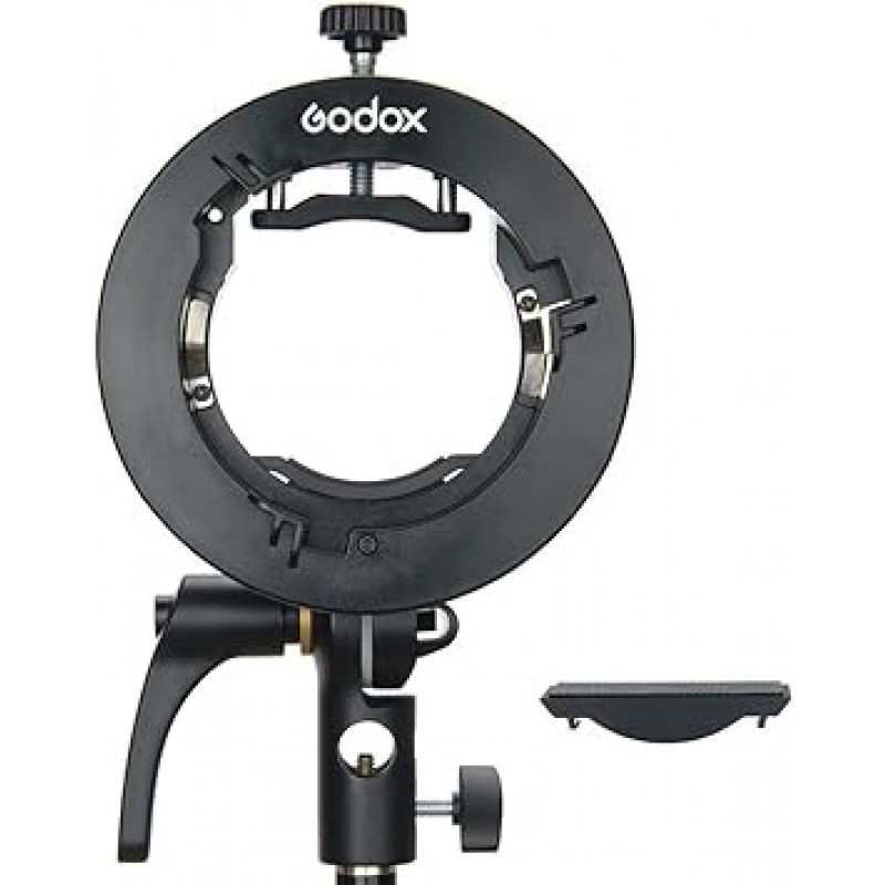 Godox S2 업그레이드 S 브래킷 Bowens 마운트 탈착식 개스킷은 Godox AD200 AD200pro AD300pro AD400pro 둥근 헤드 V1 스트로브 및 V860II, V850II, TT685, TT600, TT350 등에 적합합니다. 소프트박스 반사경 미용 접시