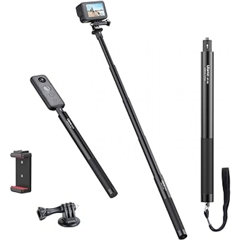 Ulanzi 121cm 액션 카메라 셀카봉, 보이지 않는 셀카봉, 1/4
