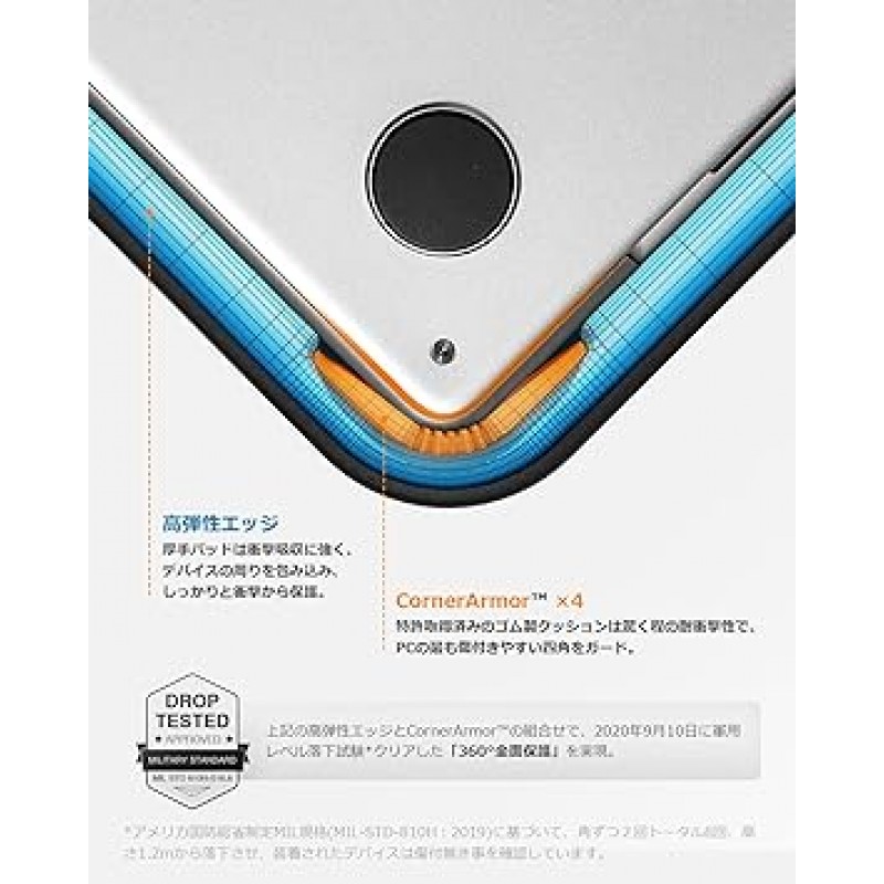 tomtoc 360° 보호 13.3-14인치 노트북 케이스 13.5인치 Surface 노트북 5 4/14.4인치 Surface 노트북 Studio 13.5 Surface Book Dell Inspiron 14 HP Dell Asus dynabook NEC Lavie Panasonic 발수 충격 방지 노트북 서류 가방 비즈니스 가방 라이트 그레이