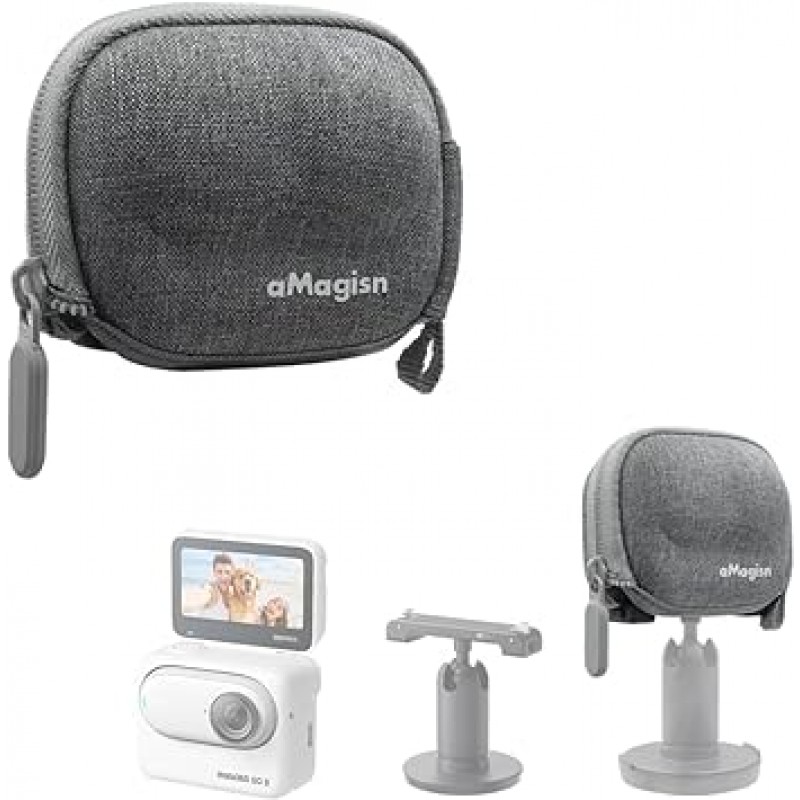 LINGHAUNG Insta360 GO 3 케이스, Insta360 GO3 호환, 미니 보관 케이스, 본체 보호 케이스, Semy Open, 보관 가방, 셀카봉/삼각대, 충격 방지, Insta360 Go3용 액세서리