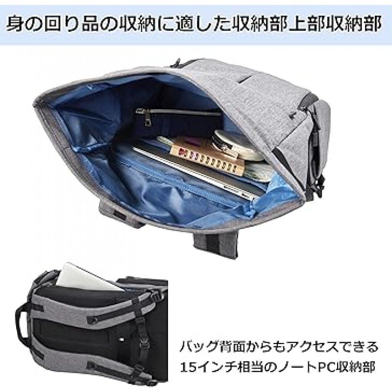 Hakuba SP-CT04-RBPGY 카메라 백팩, 플러스 쉘, 롤탑 백팩, 공기 챔버 2개, 15인치 PC 보관함, 회색
