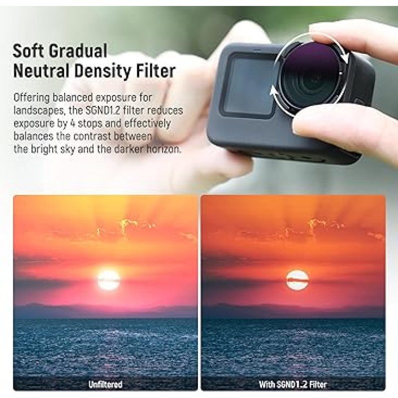 GoPro Hero 11, Hero 10, Black Hero 9, 6 팩용 NEEWER 효과 필터 세트(HD UV/CPL/ND32/SGND1.2/Nature Night Filter/Black Diffuse 1/4 필터) 액션 카메라 액세서리 렌즈 필터 세트