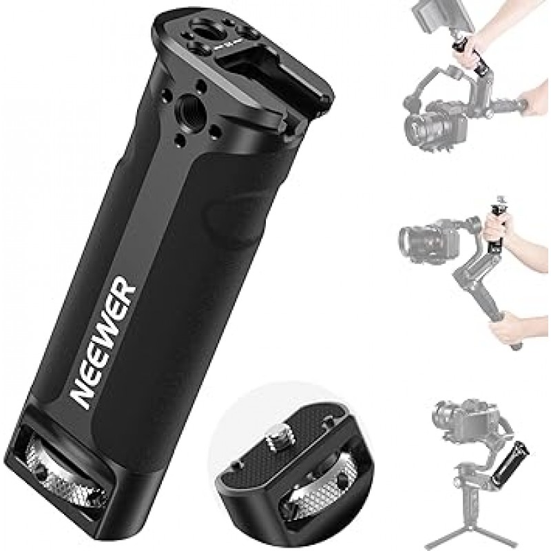 ZHIYUN WEEBILL-S와 호환되는 NEEWER 짐벌 핸들 그립 육각 키 및 콜드슈 마운트가 있는 핸드 그립 안전한 비틀림 방지 연결을 위한 1/4