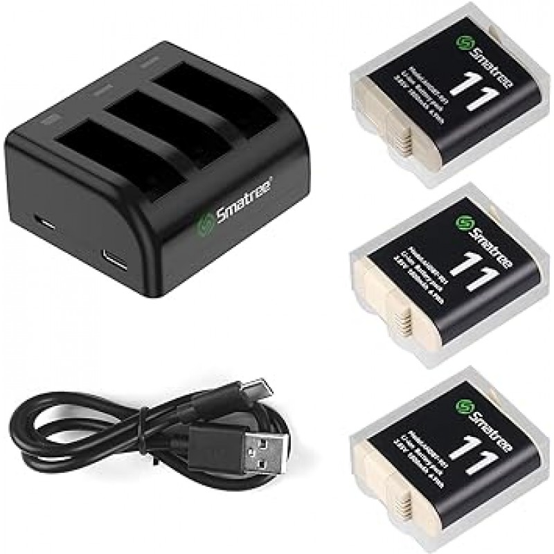 Smatree Gopro Hero 11Pro 11Mini 11 10 9 충전기 2000mAh 내장 배터리