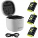 TELESIN Gopro Hero 11 10 9 충전 세트, 1750mAh 용량, 배터리 3개 + 충전기 1개, Go Pro용 액세서리, PSE 인증, 2.5H 충전기, 컴팩트, 메모리 카드 저장 장치, Allin Box Yellow