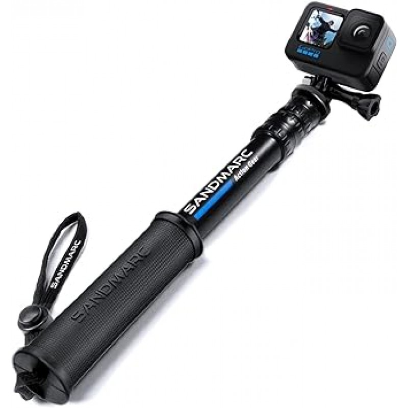SANDMARC Pole - 컴팩트 에디션: GoPro Hero 8/Max/Hero 7/Hero 6/Fusion/Hero 5/Hero 4/Session/Hero 3+/Hero 3/Hero 2용 25-64cm 방수 연장 폴(셀카봉) 컴팩트 에디션 /HD/오즈모 액션