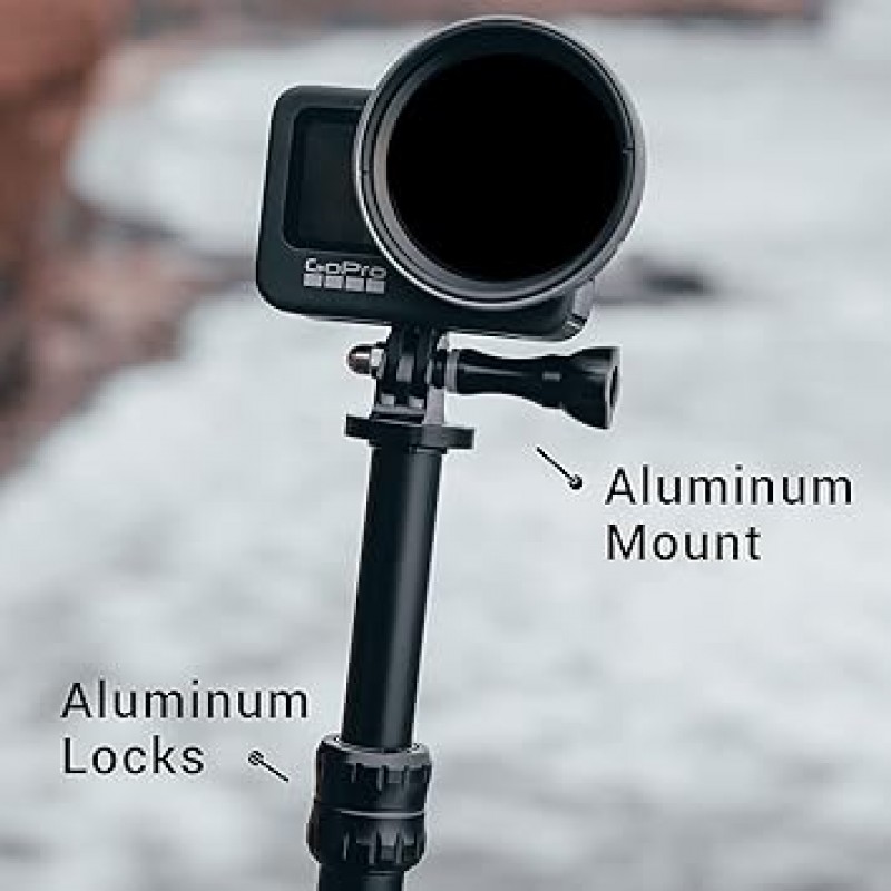 SANDMARC Pole - 컴팩트 에디션: GoPro Hero 8/Max/Hero 7/Hero 6/Fusion/Hero 5/Hero 4/Session/Hero 3+/Hero 3/Hero 2용 25-64cm 방수 연장 폴(셀카봉) 컴팩트 에디션 /HD/오즈모 액션