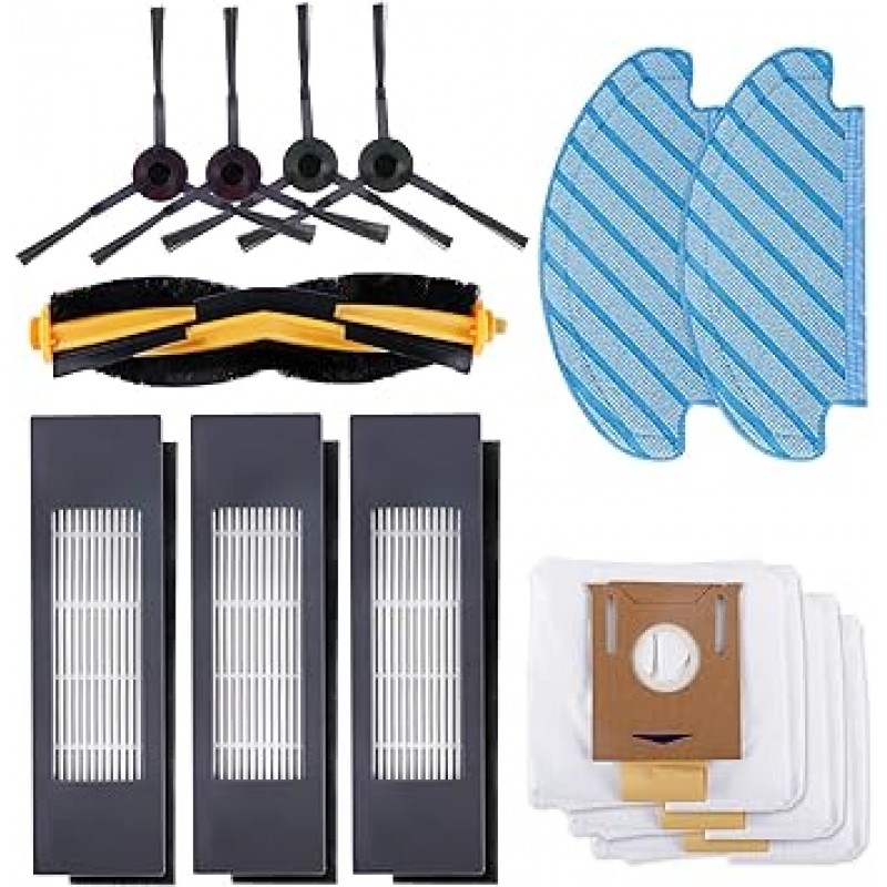 Ecovacs용 KEEPOWDeebotOZMO T8 AIVI T8+ N8+ N7 920 로봇 진공 청소기 교체 액세서리 EcoBucks 소모품 교체 부품 키트 13 세트 메인 브러시 먼지 봉투 걸레 필터 사이드 브러시