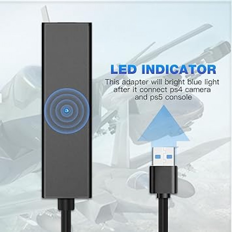 Xahpower PS4 카메라 어댑터 PSVR/PS5용 PS VR 변환 케이블 Playstation 5 콘솔에 대응 USB3.0 VR 게임 액세서리 (S)