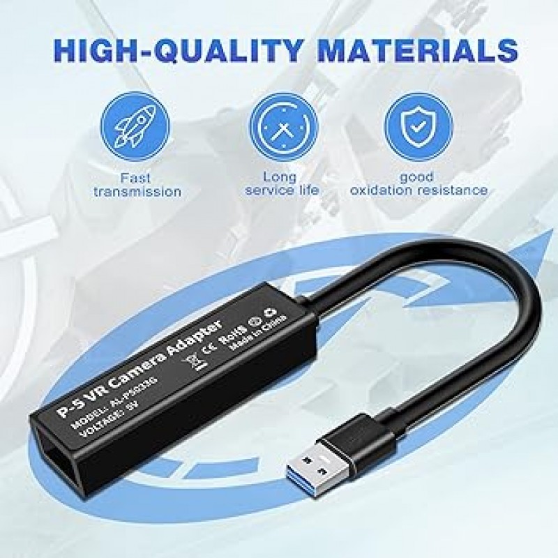 Xahpower PS4 카메라 어댑터 PSVR/PS5용 PS VR 변환 케이블 Playstation 5 콘솔에 대응 USB3.0 VR 게임 액세서리 (S)